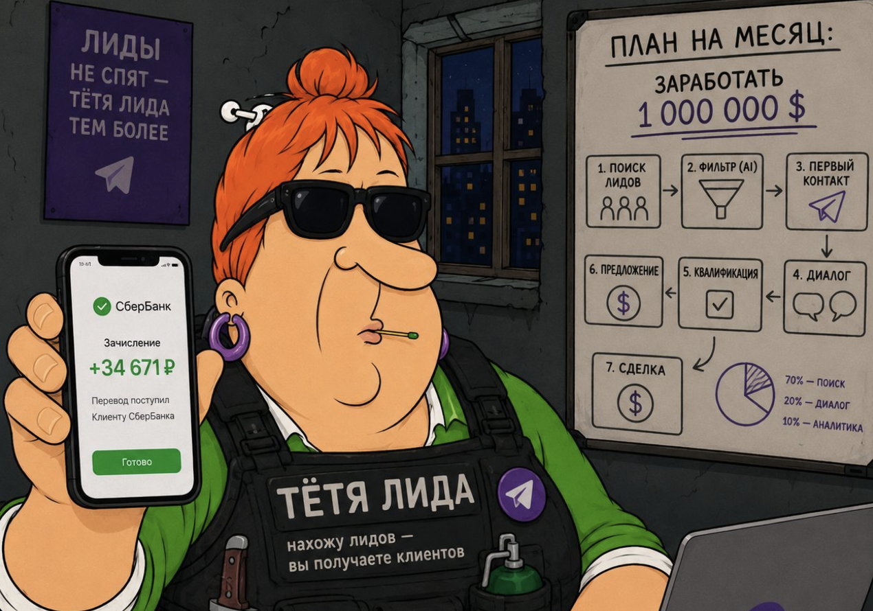 Тётя Лида — сама находит клиентов в чатах и пишет им первой