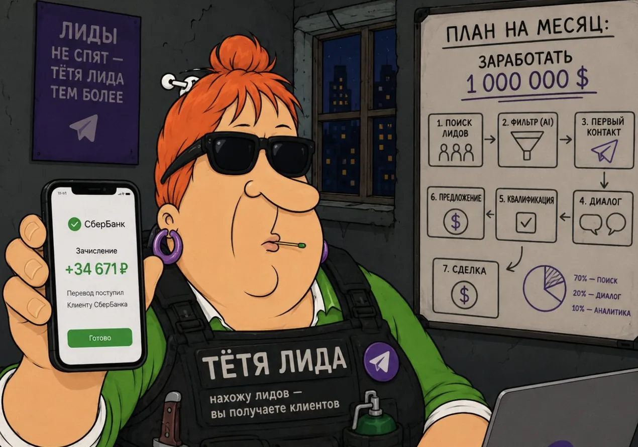 Тётя Лида — сама находит клиентов в чатах и пишет им первой